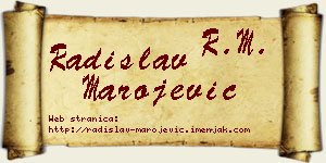 Radislav Marojević vizit kartica